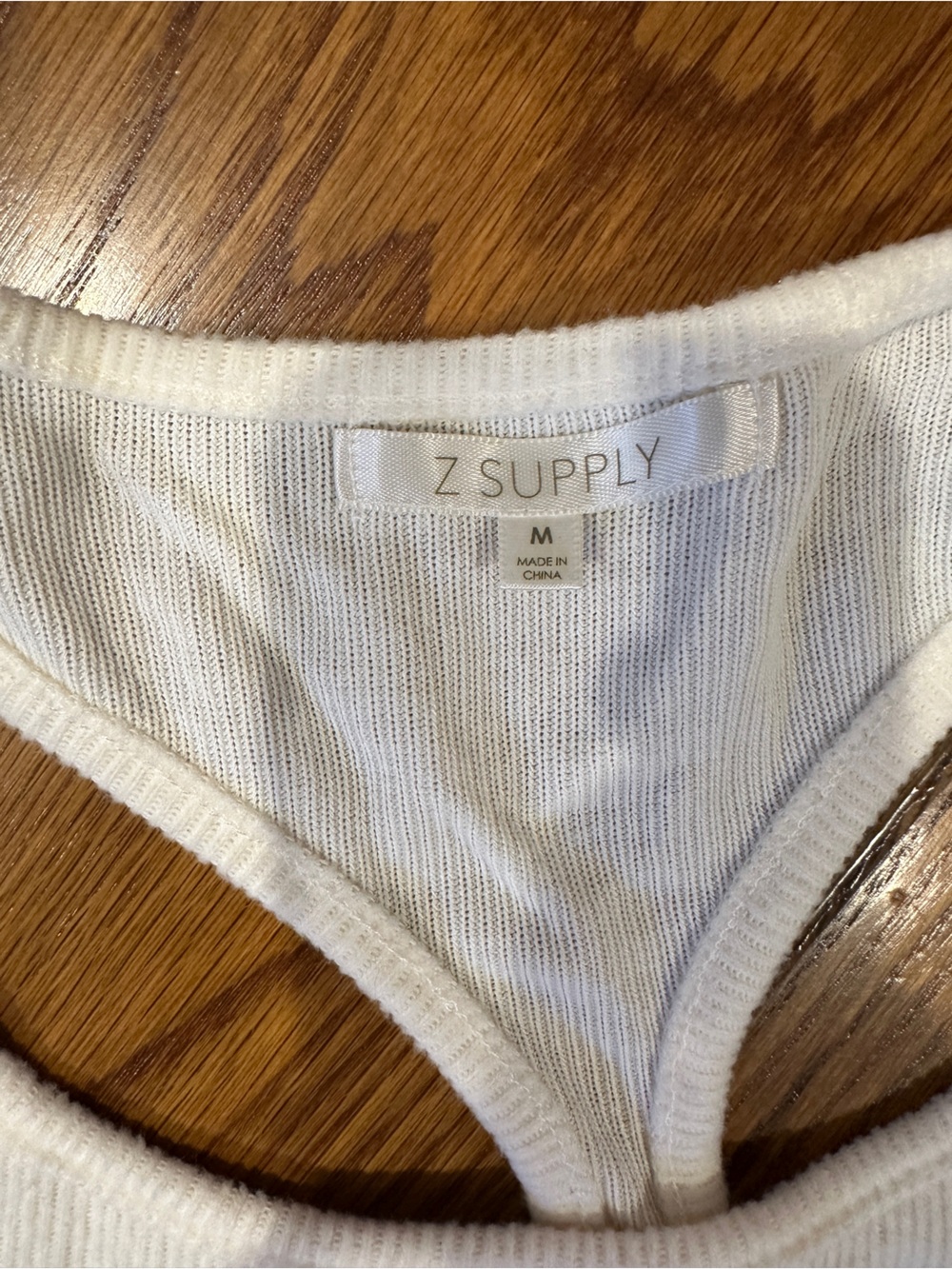 Z Supply Cream Ribbed Racerback Bralette - Picture 3 of 3